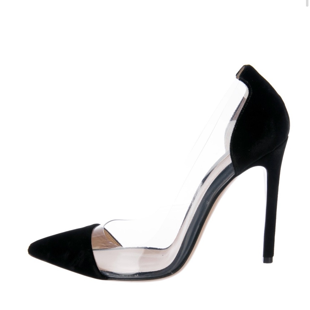 Gianvito Rossi Black and Clear Heels